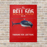 Thumbnail for Bell 505 vertical canvas print - no frame - red background