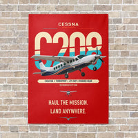 Thumbnail for Cessna 208 Caravan vertical canvas print - no frame - red background