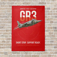 Thumbnail for Hawker Siddeley Harrier GR3 vertical canvas print - no frame - red background