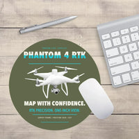 Thumbnail for DJI Phantom 4 RTK design on green army round mouse pad