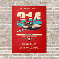 Thumbnail for Boeing 314 Clipper vertical canvas print - no frame - red background