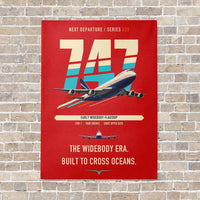 Thumbnail for Boeing 747-200B vertical canvas print - no frame - red background