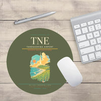 Thumbnail for Tanegashima Airport (TNE) design on green army round mouse pad