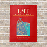 Thumbnail for Klamath Falls Airport LMT vertical canvas print - no frame - red background