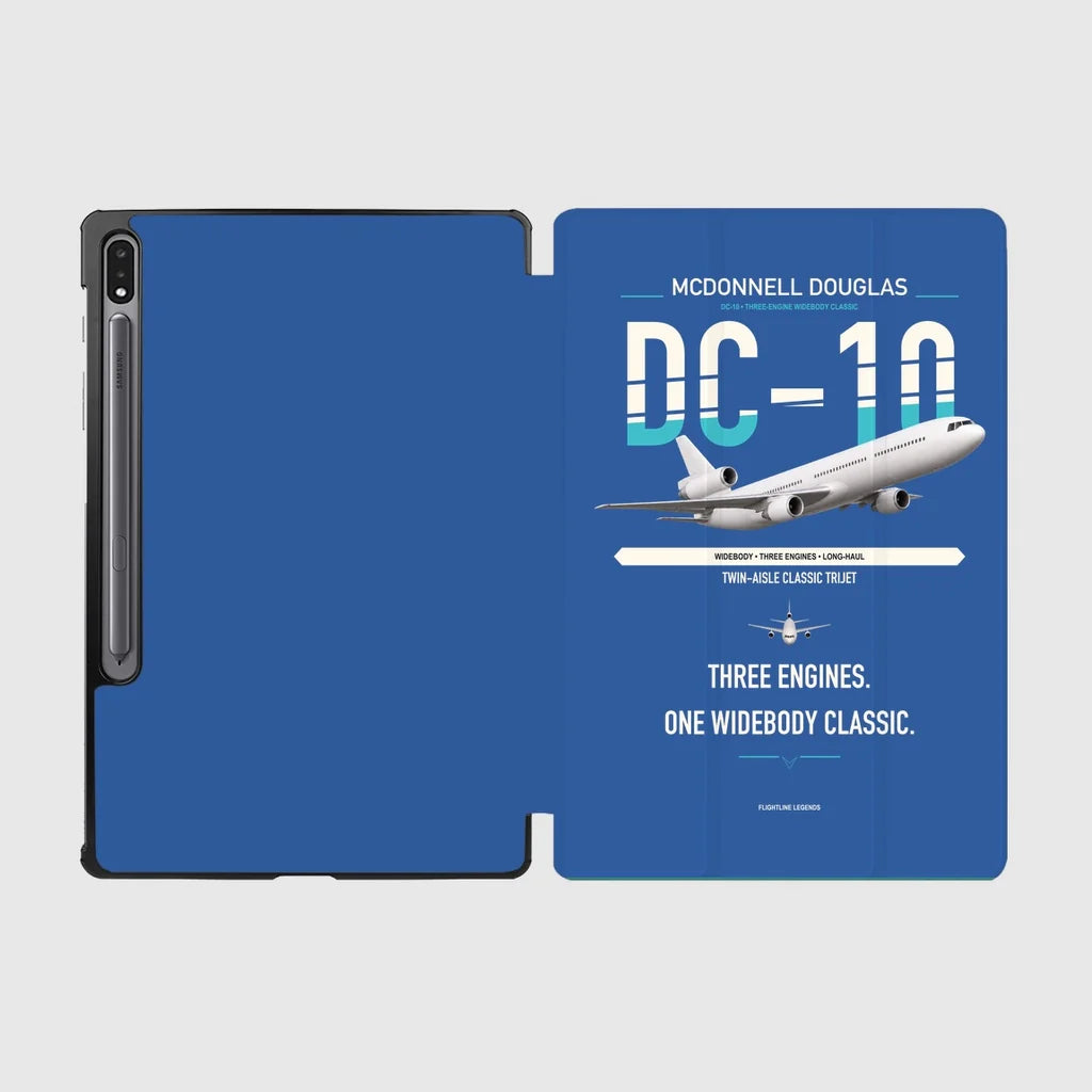 McDonnell Douglas DC-10 design on blue samsung tablet tablet case