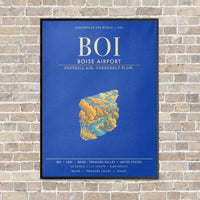Thumbnail for Boise Airport BOI - Canvas Framed - Blue