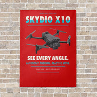 Thumbnail for Skydio X10 vertical canvas print - no frame - red background