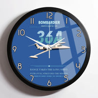 Thumbnail for Bombardier Learjet 36A design on blue framed wall clock