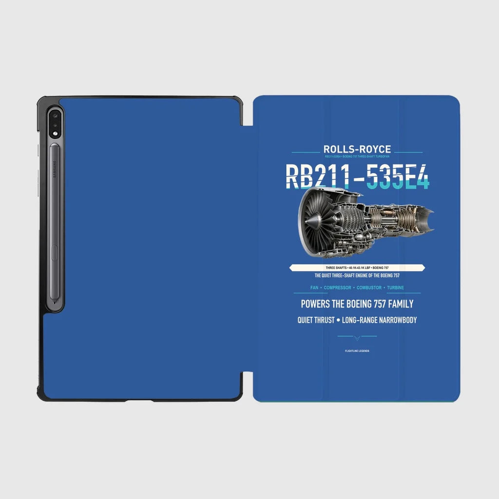 RB211-535E4 design on blue samsung tablet tablet case