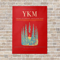 Thumbnail for Yakima Air Terminal (McAllister Field) YKM vertical canvas print - no frame - red background