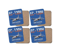 Thumbnail for EC-130H Compass Call design on blue 4 pieces set coaster