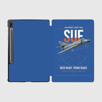 Thumbnail for Dassault Super Étendard design on blue samsung tablet tablet case