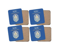 Thumbnail for Santos Dumont Airport (SDU) design on blue 4 pieces set coaster