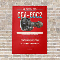 Thumbnail for CF6-80C2 vertical canvas print - no frame - red background