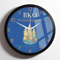 Thumbnail for Modibo Keita International Airport (BKO) design on blue framed wall clock