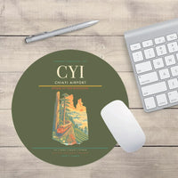 Thumbnail for Chiayi Airport (CYI) design on green army round mouse pad