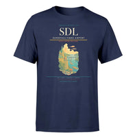 Thumbnail for Sundsvall-Timrå Airport (SDL) T-Shirt single-side front print in Navy Blue | sundsvall-timrå-airport-sdl-double-side-t-shirt