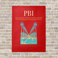 Thumbnail for Palm Beach International Airport PBI vertical canvas print - no frame - red background