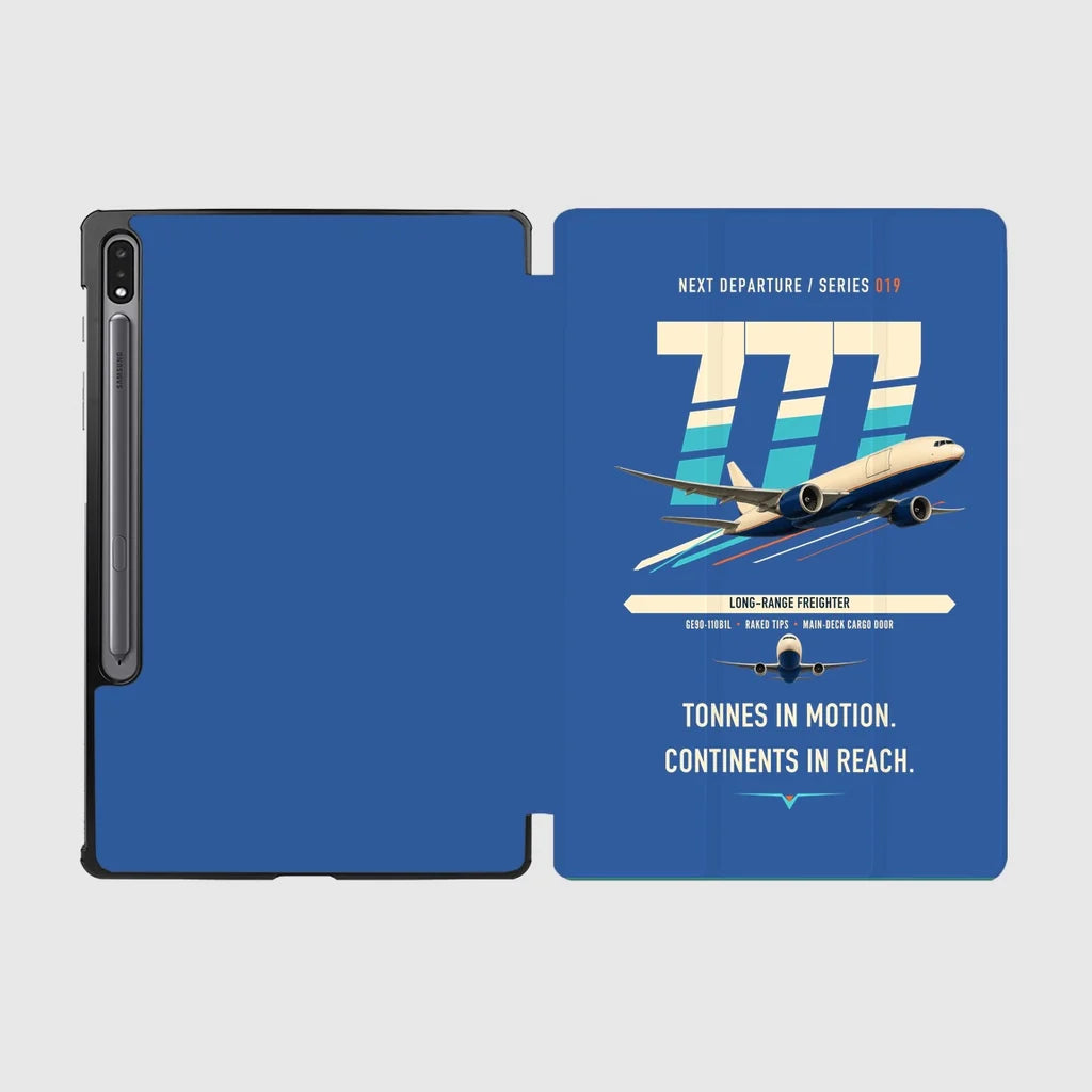 Boeing 777F design on blue samsung tablet tablet case