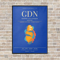 Thumbnail for Gdansk Lech Waesa Airport GDN - Canvas Framed - Blue