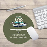 Thumbnail for Cessna 408 SkyCourier design on green army round mouse pad