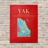 Thumbnail for Yakutat Airport YAK vertical canvas print - no frame - red background