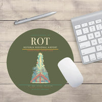 Thumbnail for Rotorua Regional Airport (ROT) design on green army round mouse pad