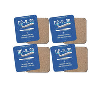 Thumbnail for McDonnell Douglas DC-9-30 design on blue 4 pieces set coaster