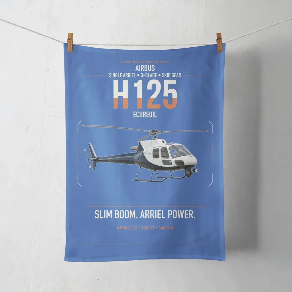 Airbus H125 design on blue towel