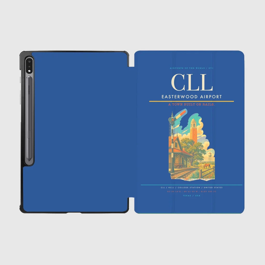 Easterwood Airport (CLL) design on blue samsung tablet tablet case