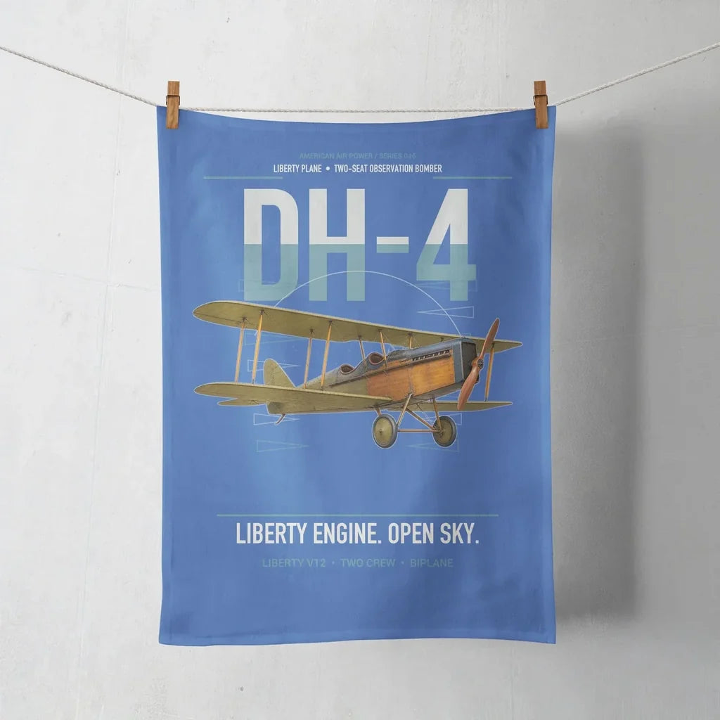 Airco DH-4 Liberty Plane design on blue towel