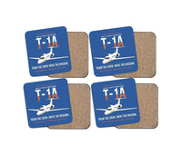 Thumbnail for T-1A Jayhawk Advanced Jet Trainer design on blue 4 pieces set coaster