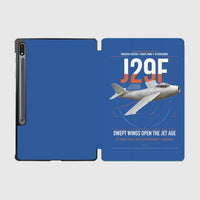 Thumbnail for Saab J 29F Tunnan design on blue samsung tablet tablet case