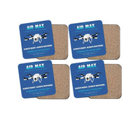 Thumbnail for Percepto Air Max design on blue 4 pieces set coaster