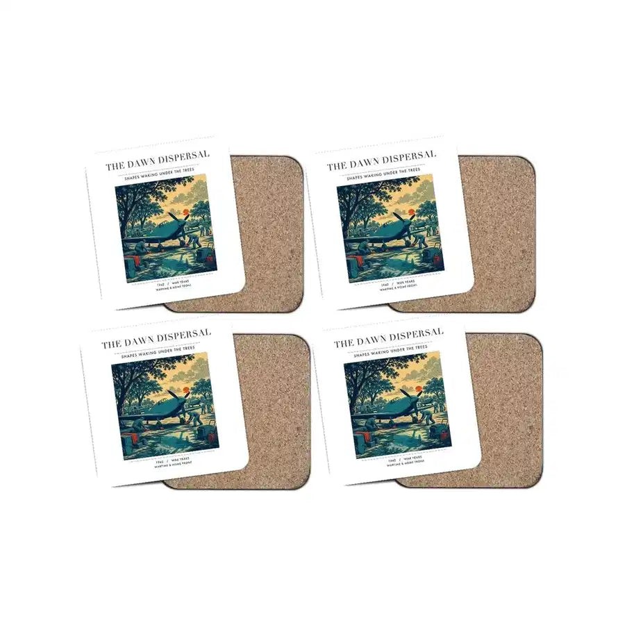The Dawn Dispersal - Designed Coasters design on white 4-pieces-set