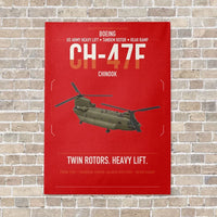 Thumbnail for Boeing CH-47F Chinook vertical canvas print - no frame - red background