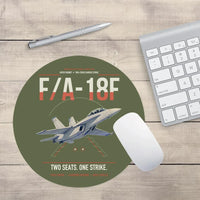 Thumbnail for F-A-18F Super Hornet design on green army round mouse pad