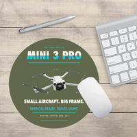 Thumbnail for DJI Mini 3 Pro design on green army round mouse pad