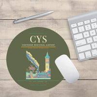 Thumbnail for Cheyenne Regional Airport (CYS) design on green army round mouse pad