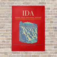 Thumbnail for Idaho Falls Regional Airport IDA vertical canvas print - no frame - red background