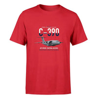 Thumbnail for C-390 Millennium design on red double-side t-shirt, single-side print