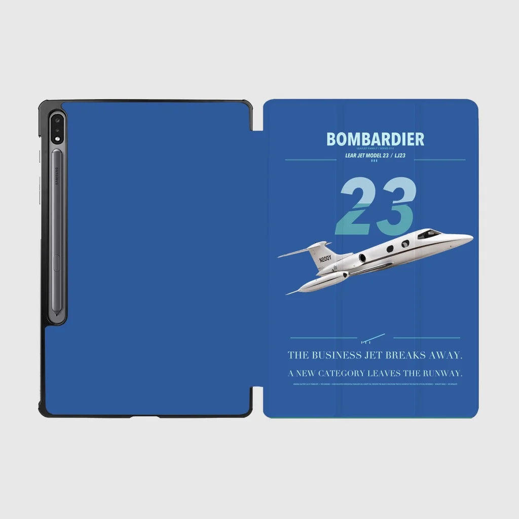 Bombardier Learjet 23 design on blue samsung tablet tablet case