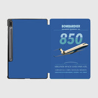 Thumbnail for Bombardier Challenger 850 design on blue samsung tablet tablet case