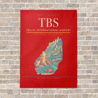 Thumbnail for Tbilisi International Airport TBS vertical canvas print - no frame - red background