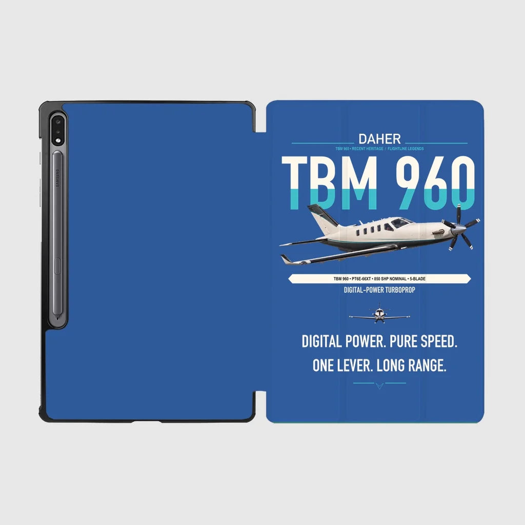 Daher TBM 960 design on blue samsung tablet tablet case