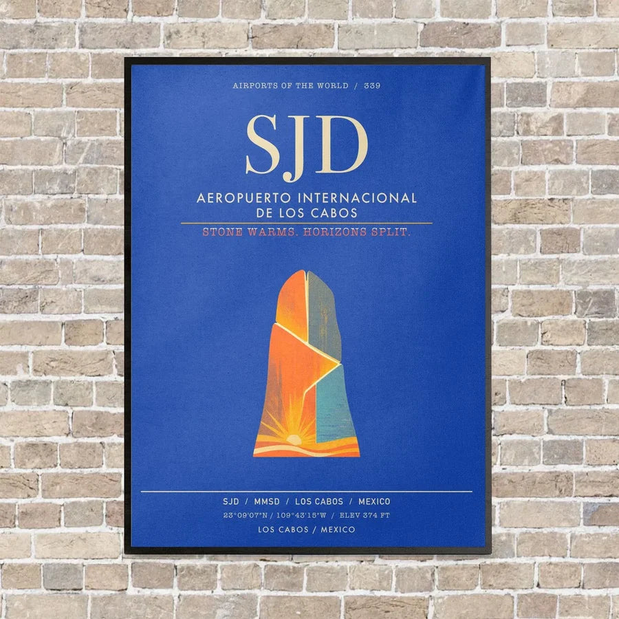 Aeropuerto Internacional de Los Cabos SJD - Canvas Framed - Blue