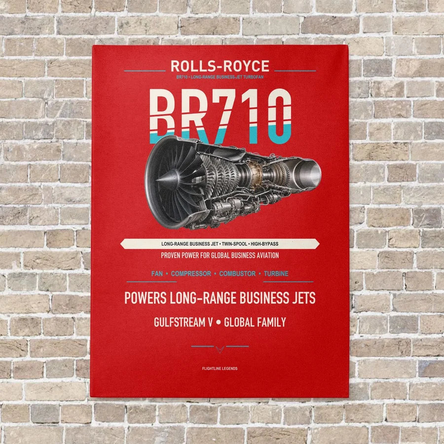 BR710 vertical canvas print - no frame - red background