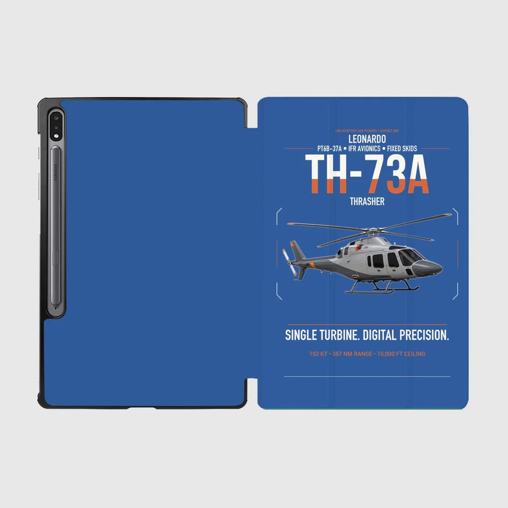 Leonardo TH-73A Thrasher design on blue samsung tablet tablet case