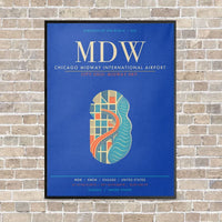 Thumbnail for Chicago Midway International Airport MDW - Canvas Framed - Blue
