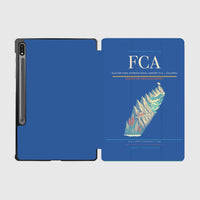 Thumbnail for Glacier Park International Airport (FCA) design on blue samsung tablet tablet case